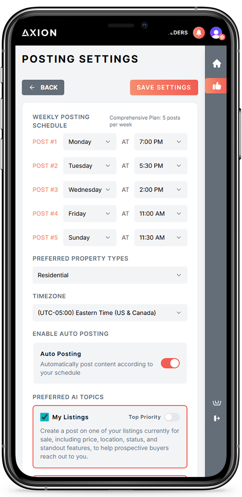Axion app usage slideshow