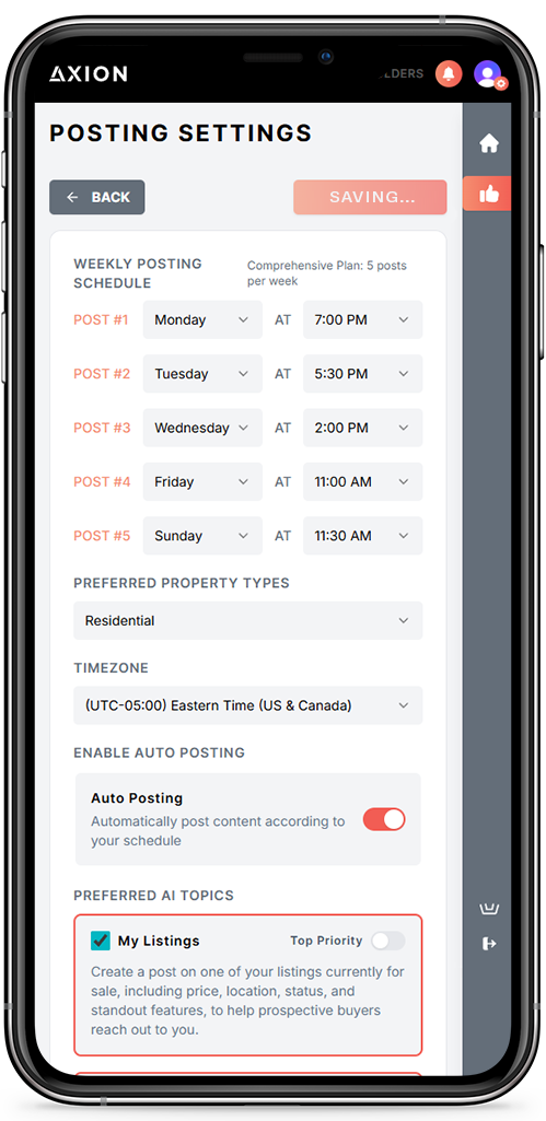 Axion app usage slideshow